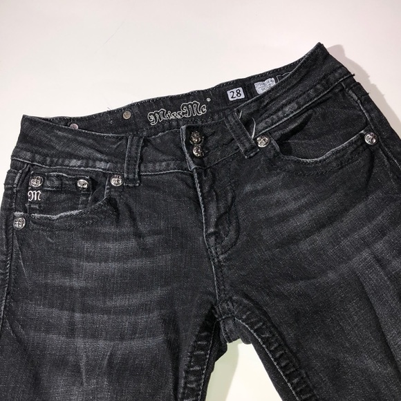 Miss Me Black Wash Bling Angel Wing Skinny Jeans - Picture 5 of 8